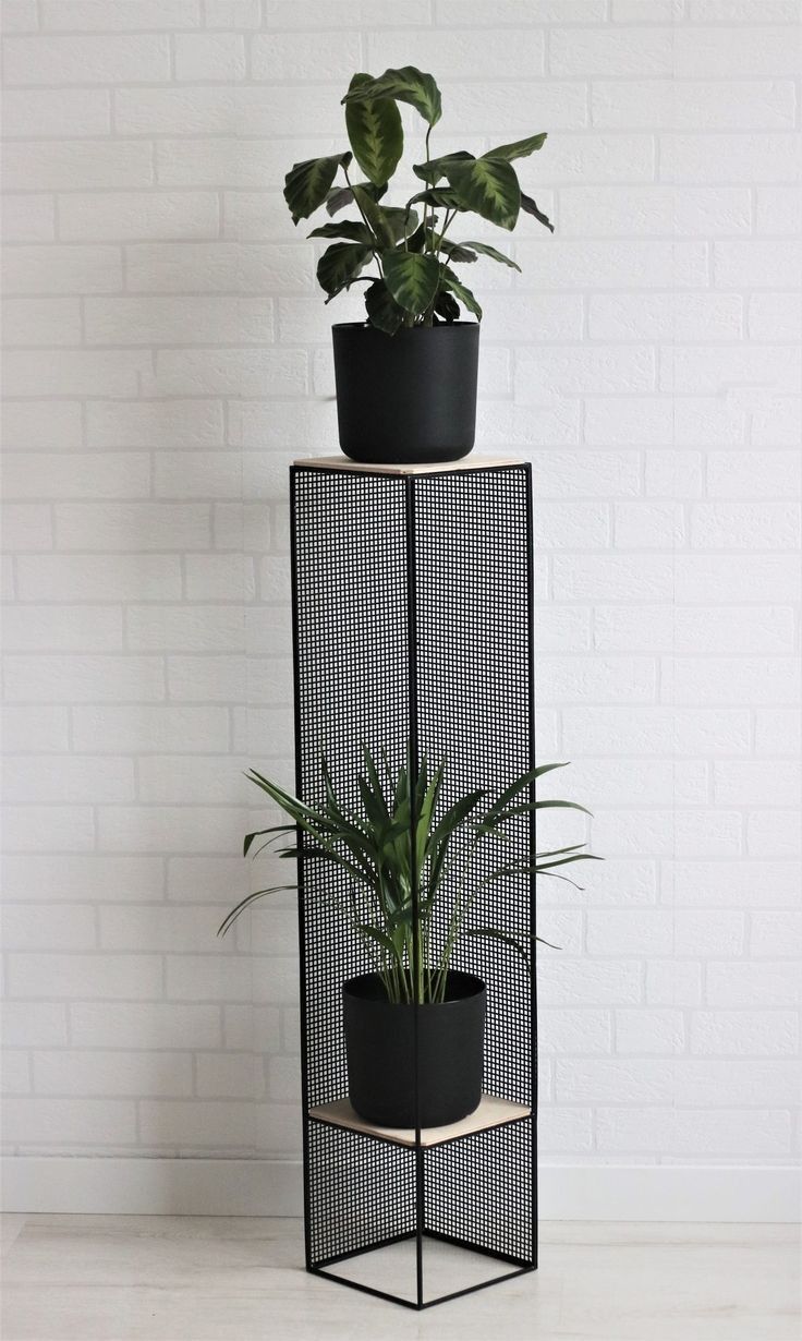 Anasay Lofty Wire Mesh Black Planters