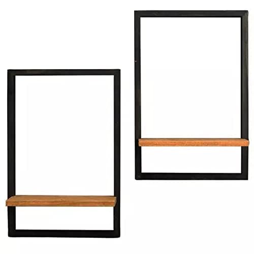 Anasay Decor Enterprise Wall Decor for Bedroom Wooden Frame Shelves Set of 2