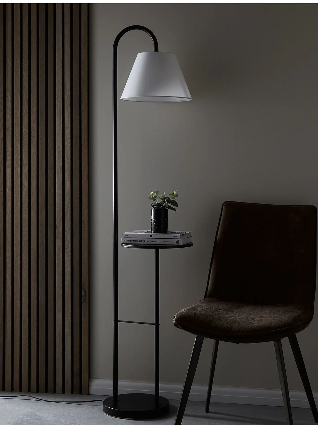 SoCo Lighting Donnall Black Shelf Floor Lamp