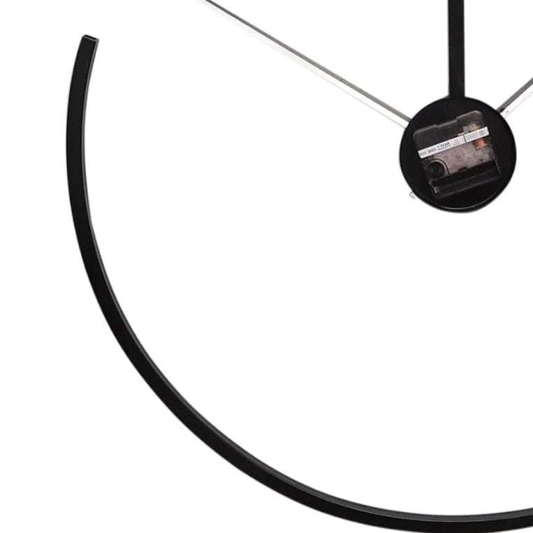 Anasay Minimal Arc – Premium Black Metal Wall Clock for Modern Home & Office Decor