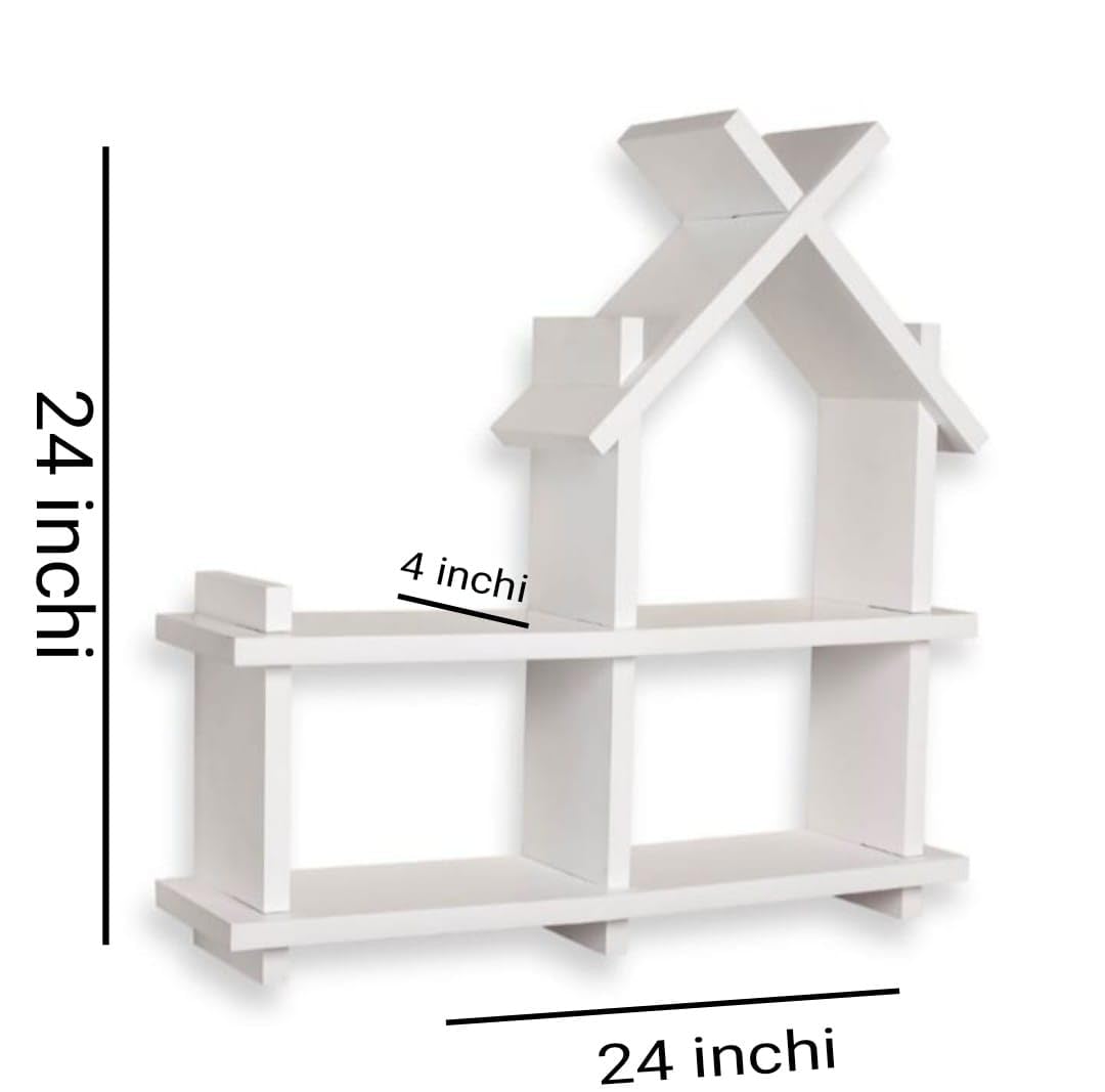 Anasay Wall Shelf, Home Décor Office Decore Shleves,Wooden Display Rack (Brown)
