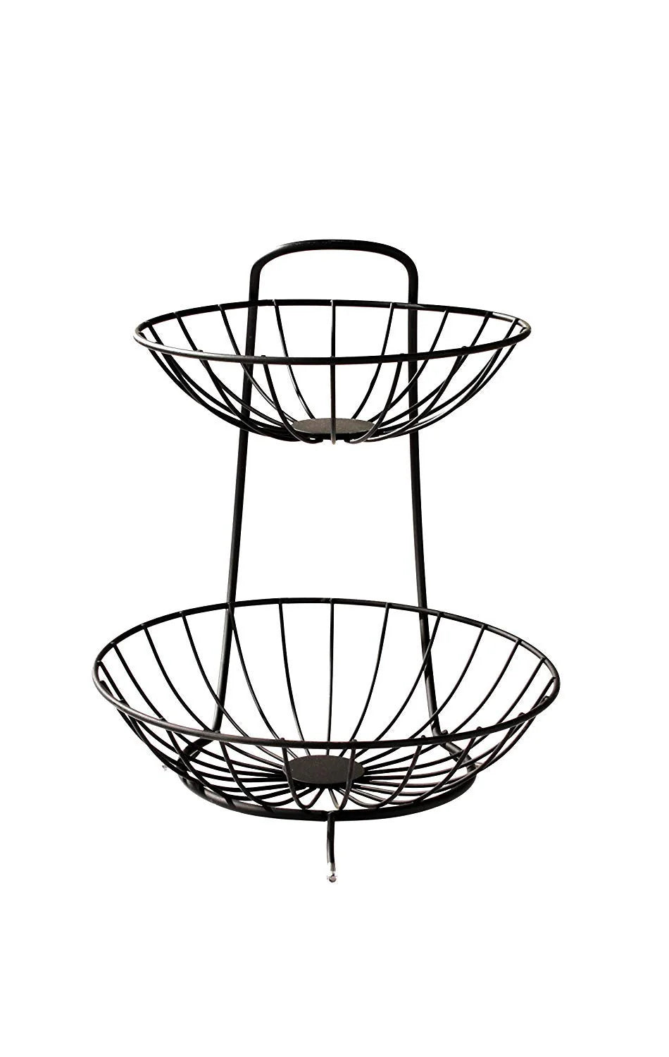 Make in Modern Steel 2-Tier Fruit & Vegetable Storage Basket for Dining Table, Black