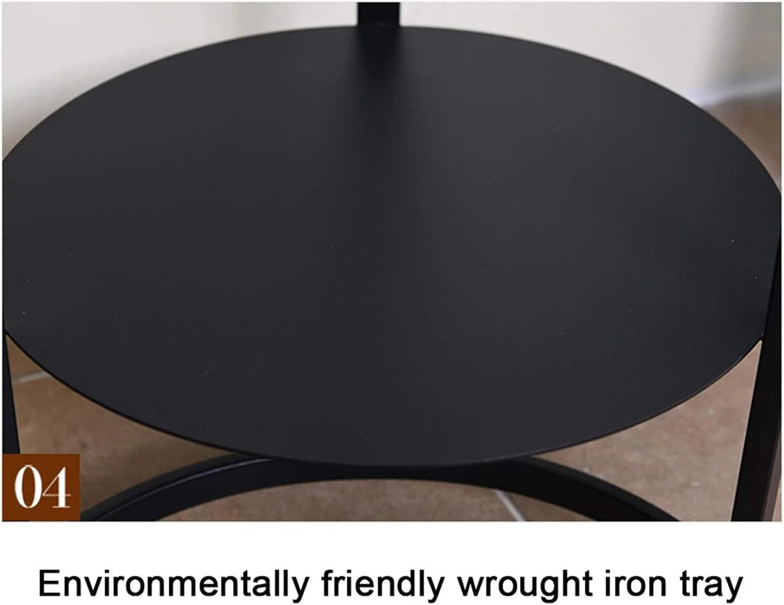 End Table with Lamp, Home Iron Floor Lamp, Floor Lamp with Storage Shelves