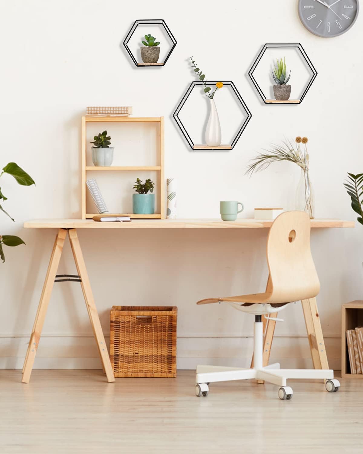 Anasay Hexagonal Wall Shelves, Storage Rack, Frame, Decoration, Wall Corner, Metal Shelf, Hexagonal Wall Shelf,