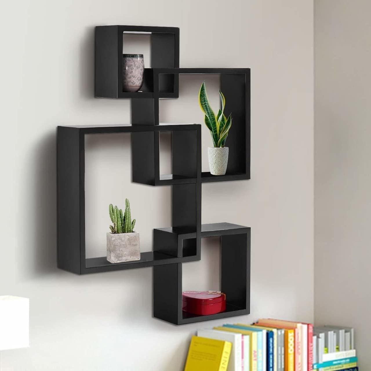 QC Anasay Solid Wood Floating Wall Shelf Set Of 4