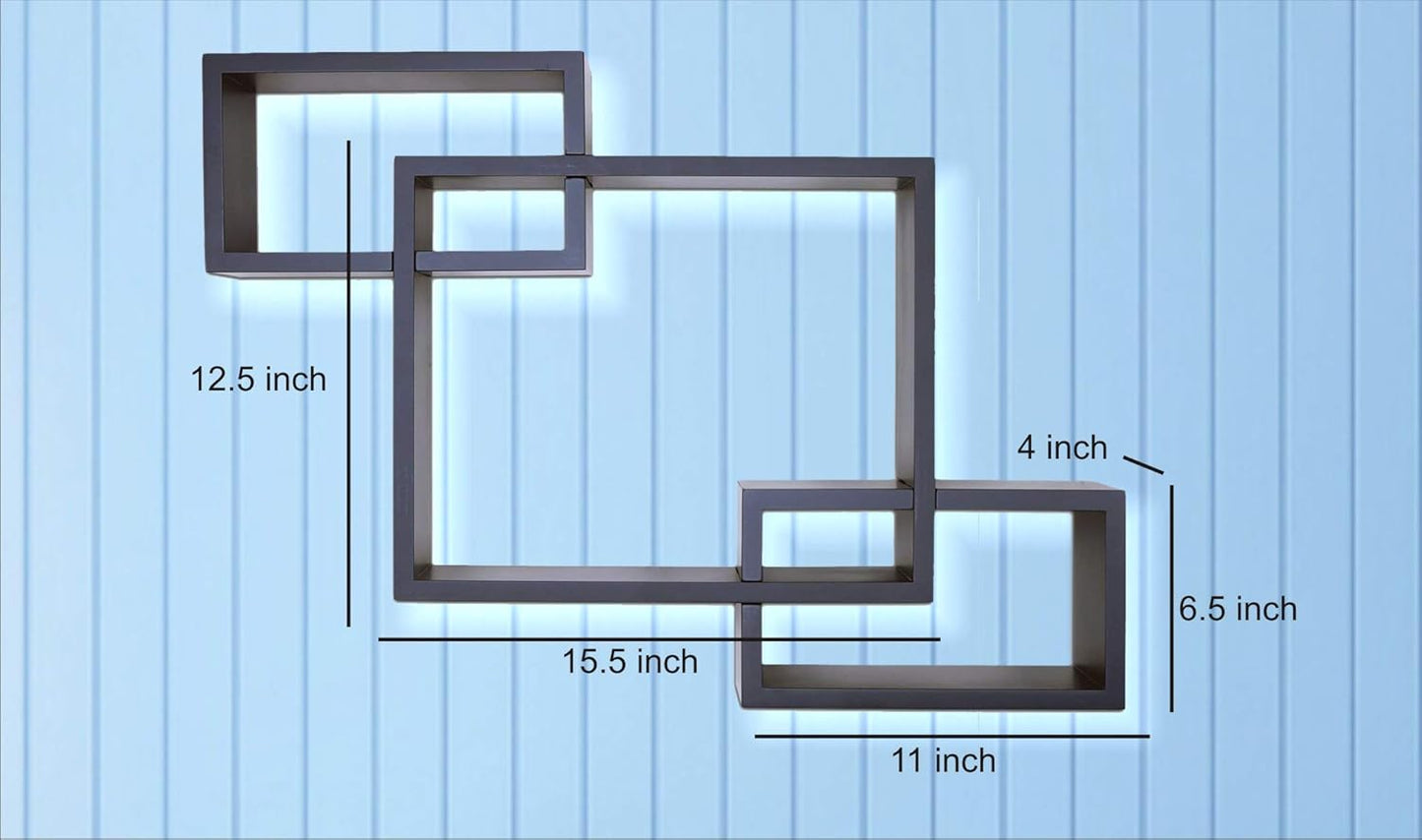 QC Anasay Decorative Intersecting Wall Shelf Set of 3