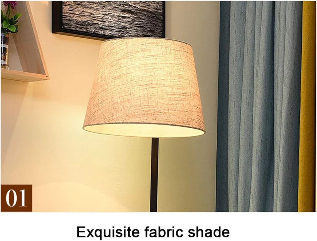 End Table with Lamp, Home Iron Floor Lamp, Floor Lamp with Storage Shelves