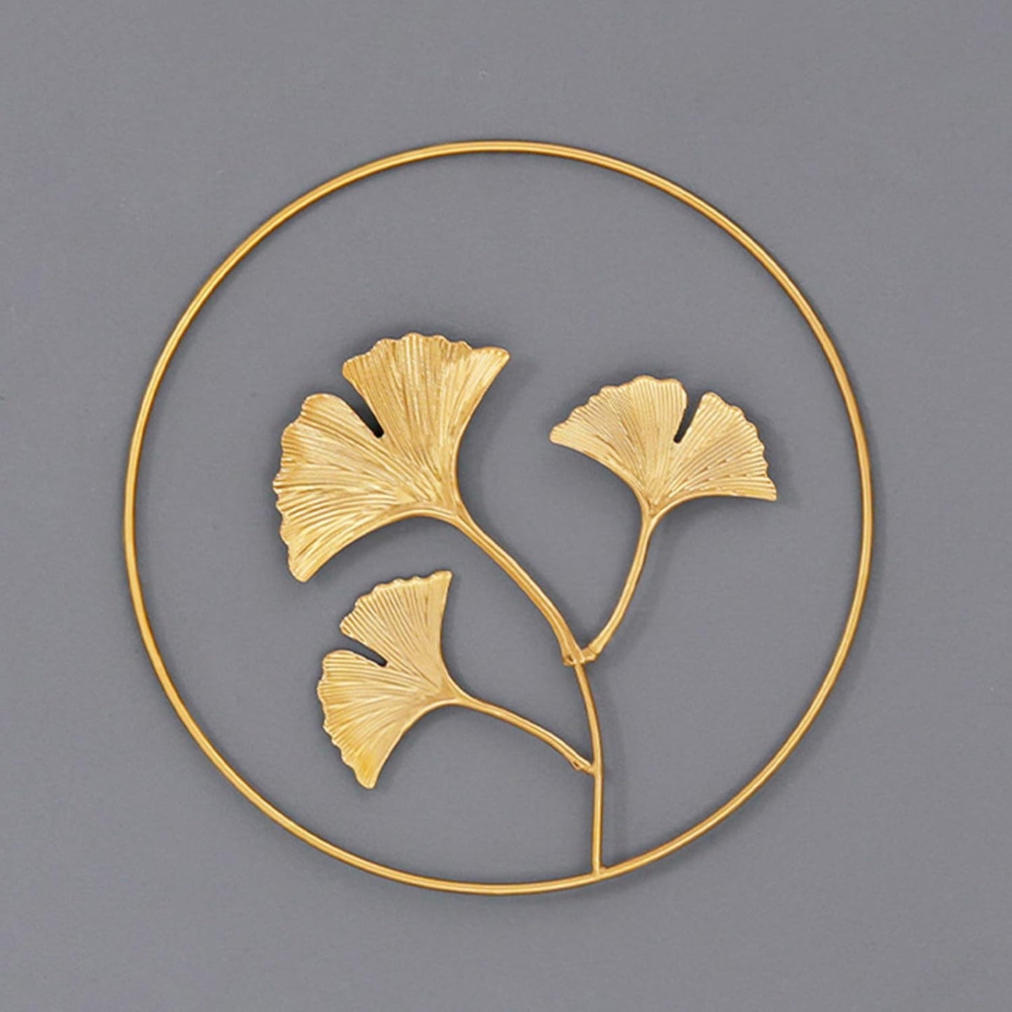 Anasay Golden Leaf Metal Wall Decor – Framed Metal Wall Sculpture for Living Room, Office