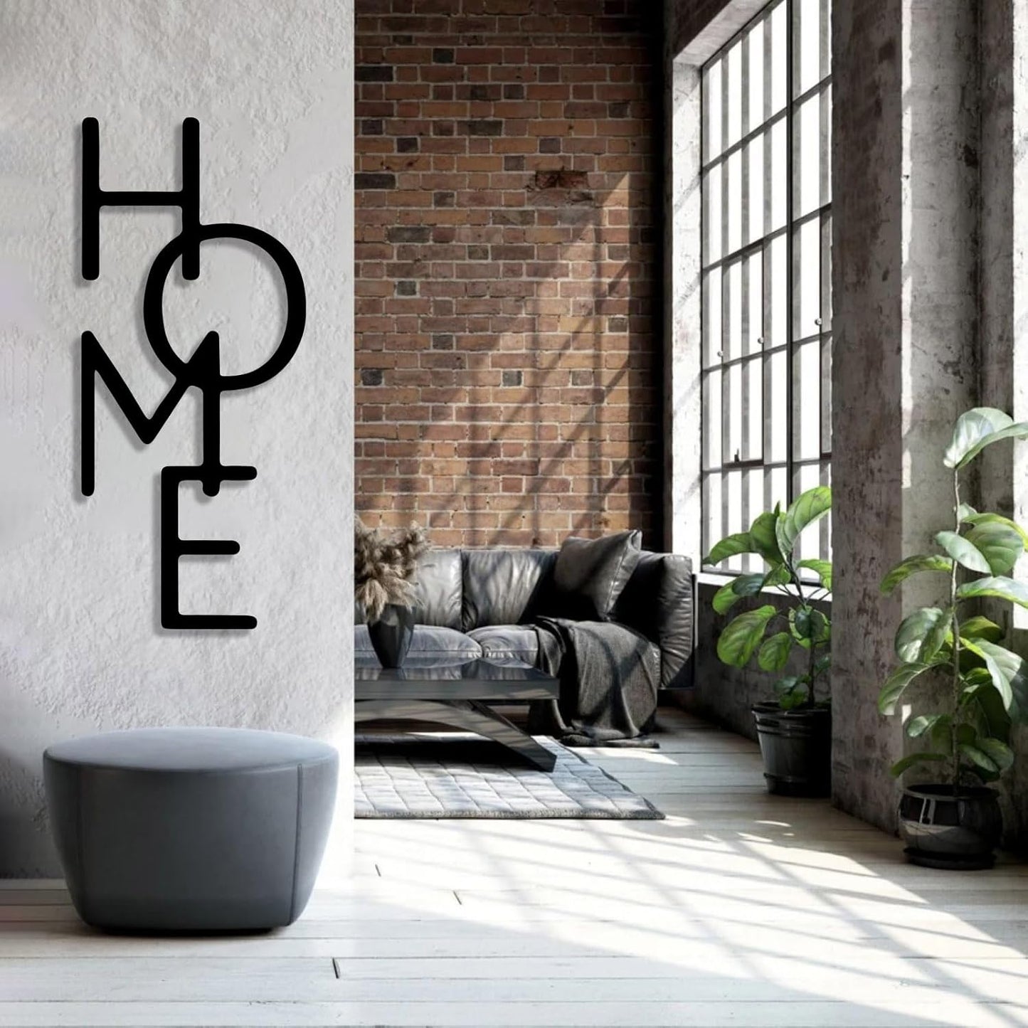 Anasay Vertical “HOME” Text Metal Wall Art – Modern Wall Decor for Living Room, Entryway & More