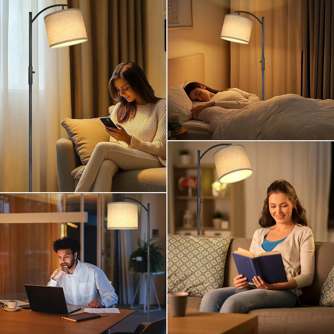 Dimmable Floor Lamp, Arc Floor Lamps for Living Room, Stepless Dimming Modern