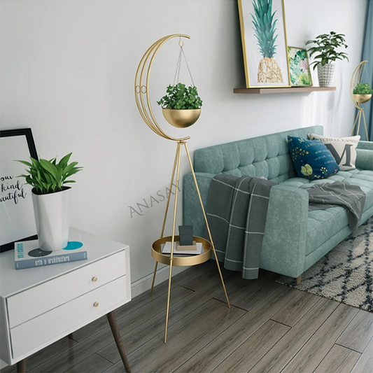 Modern Metal Moon Flower Stands