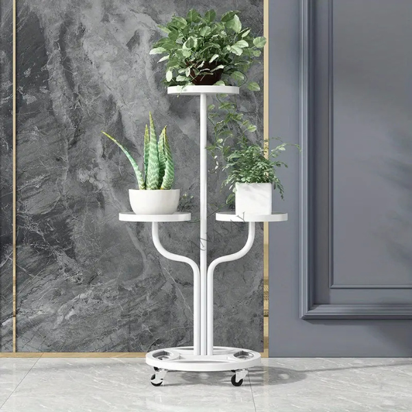 Metal Plant Stand with Wheels Modern Decoration Plant