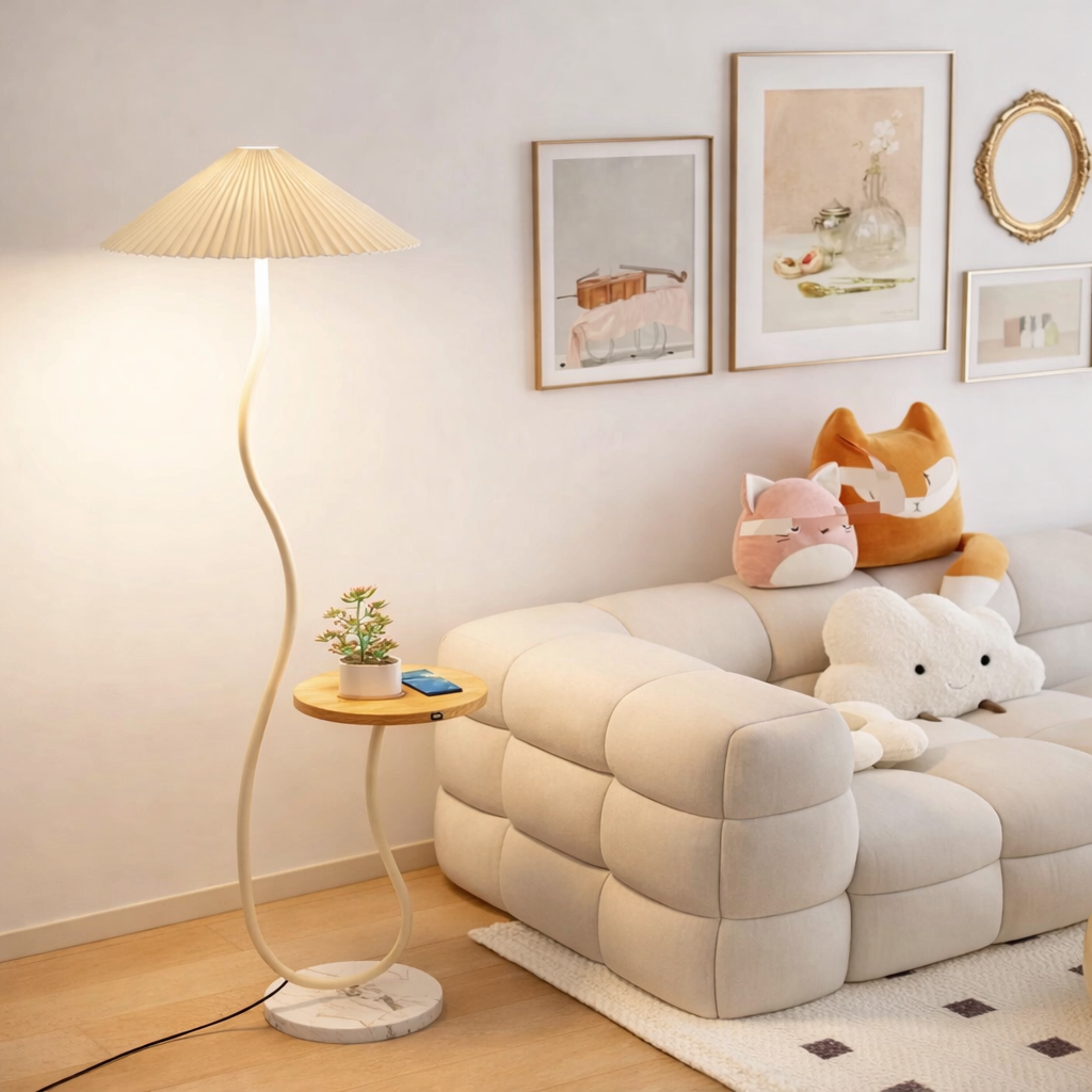 Anasay Elegant Pleated Standing Floor Lamp