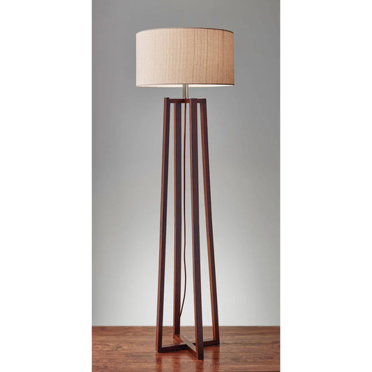 Walnut Birch Traditional Wooden Floor Lamp