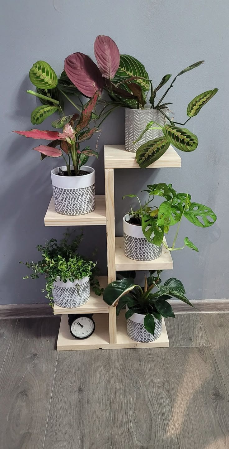 Anasay Modern Wood Flower Stands