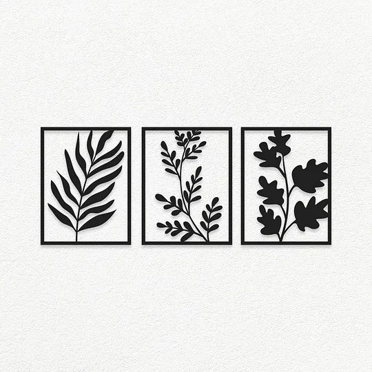 Anasay Metal Leaves Wall Art (Set of 3)