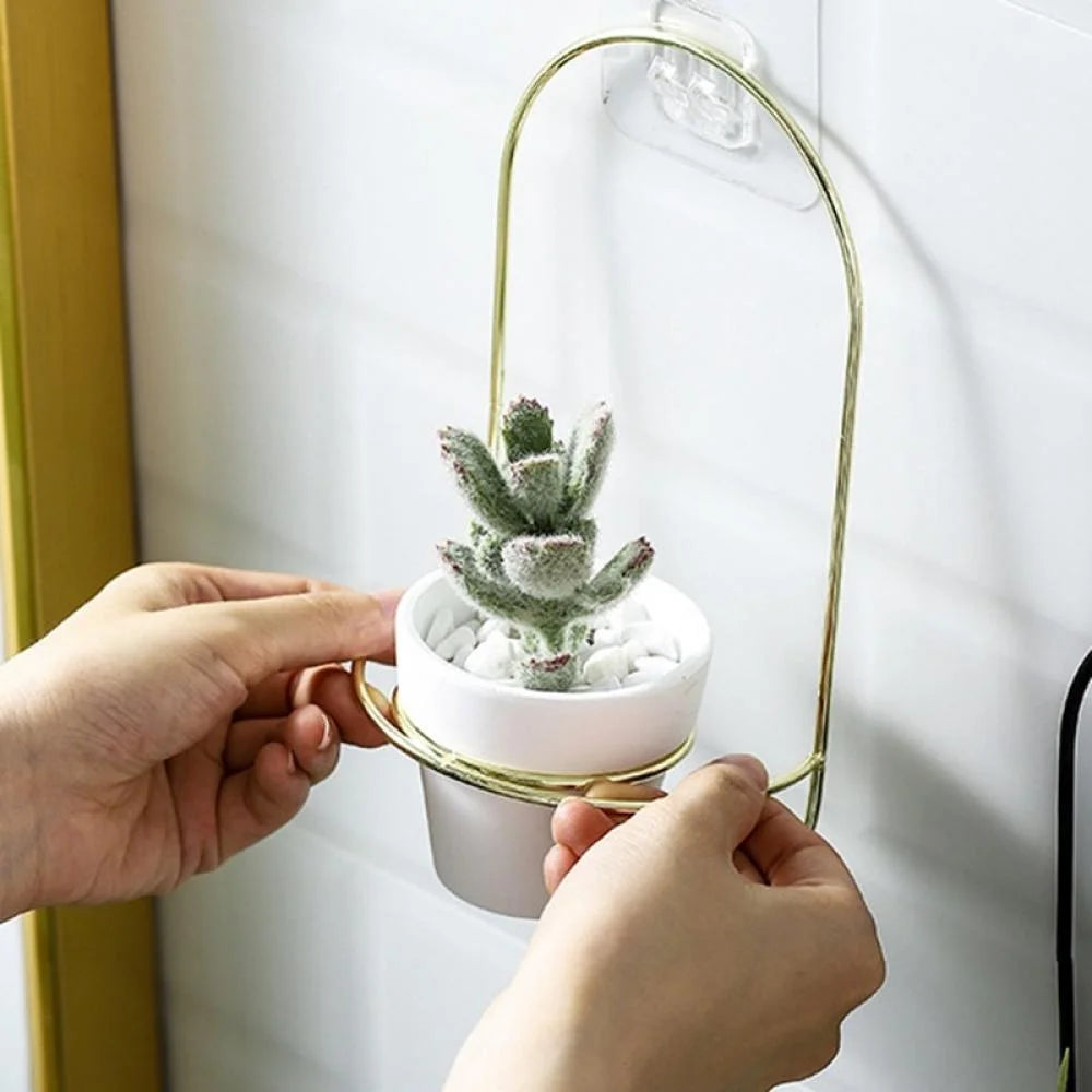 Anasay Hanging Wall Planterwith Metal,Geometric Plant Hanger,