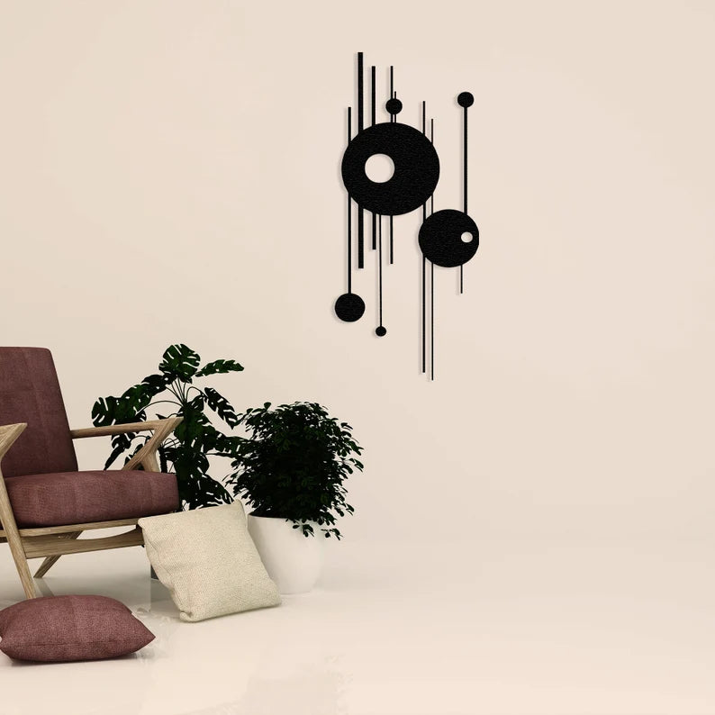 Anasay Geometric Metal Wall Art – Modern Abstract Minimalist Sculpture for Living Room