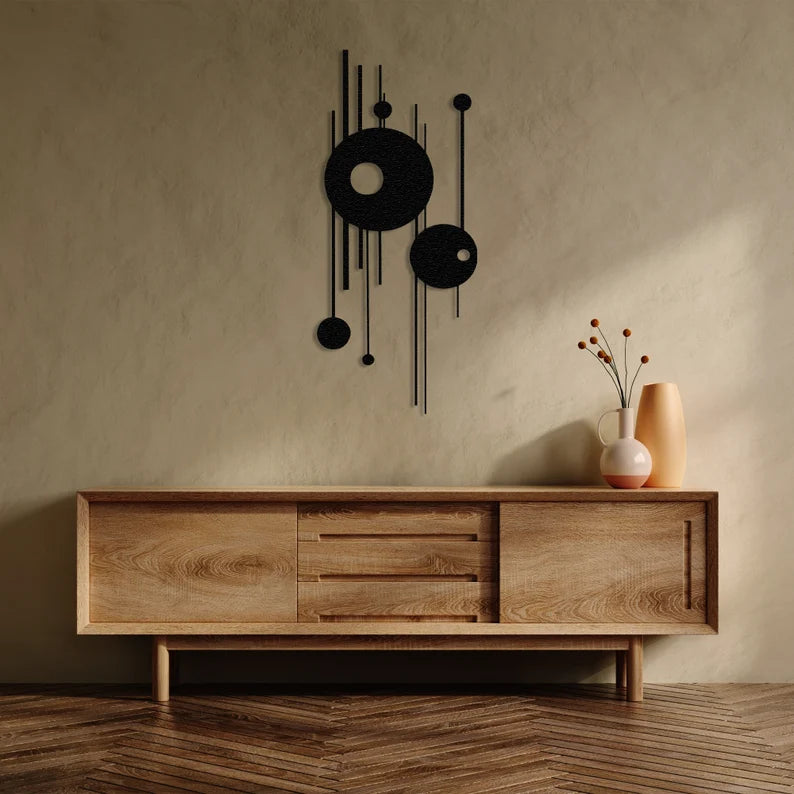 Anasay Geometric Metal Wall Art – Modern Abstract Minimalist Sculpture for Living Room