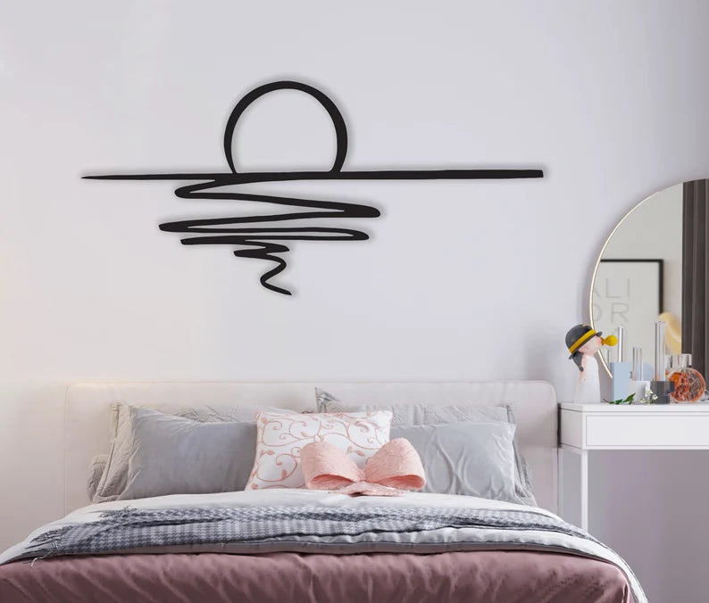 Anasay Sun Sparkle Geometric Metal Wall Art – Wire Sunrise Decor for Modern Homes & Gifting