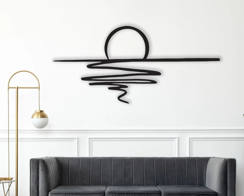 Anasay Sun Sparkle Geometric Metal Wall Art – Wire Sunrise Decor for Modern Homes & Gifting