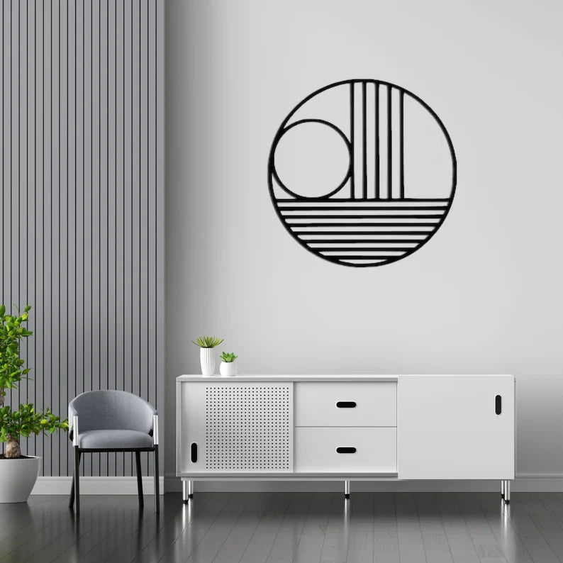 Anasay Geometric Metal Wall Art – Modern Circle Decor for Stylish Homes