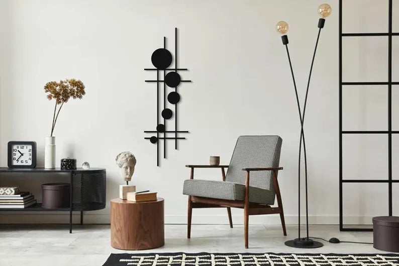 Anasay Geometric Metal Wall Art – Mid-Century Modern Abstract Wall Sculpture