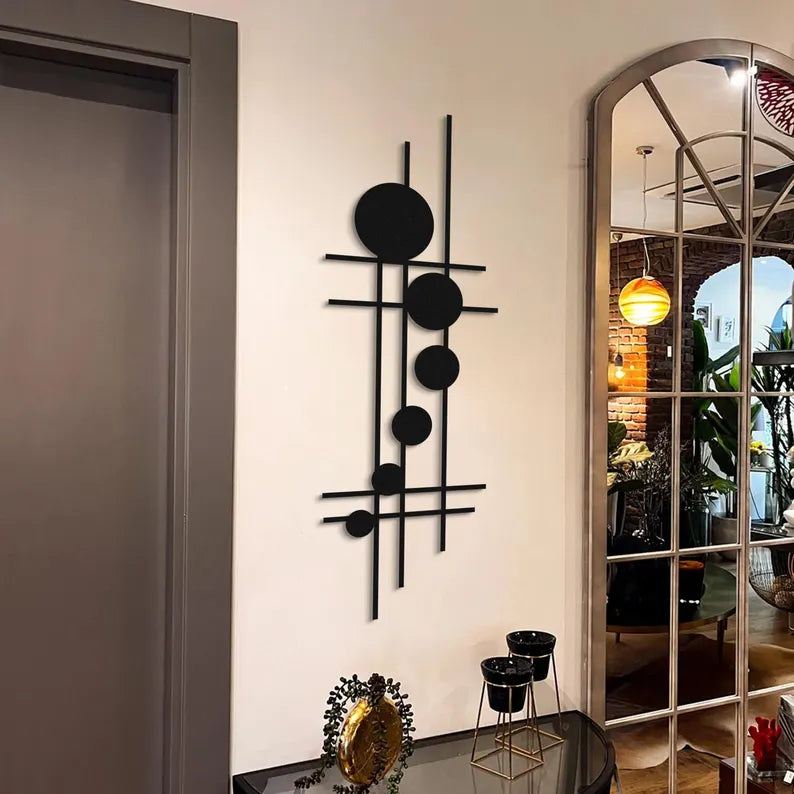 Anasay Geometric Metal Wall Art – Mid-Century Modern Abstract Wall Sculpture