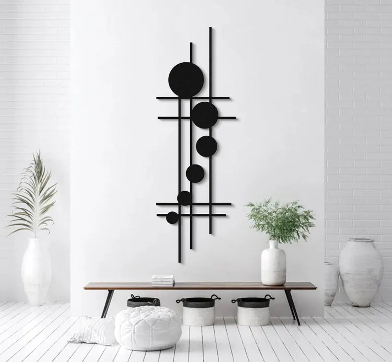 Anasay Geometric Metal Wall Art – Mid-Century Modern Abstract Wall Sculpture