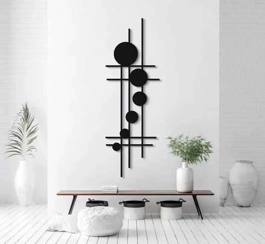 Anasay Geometric Metal Wall Art – Mid-Century Modern Abstract Wall Sculpture