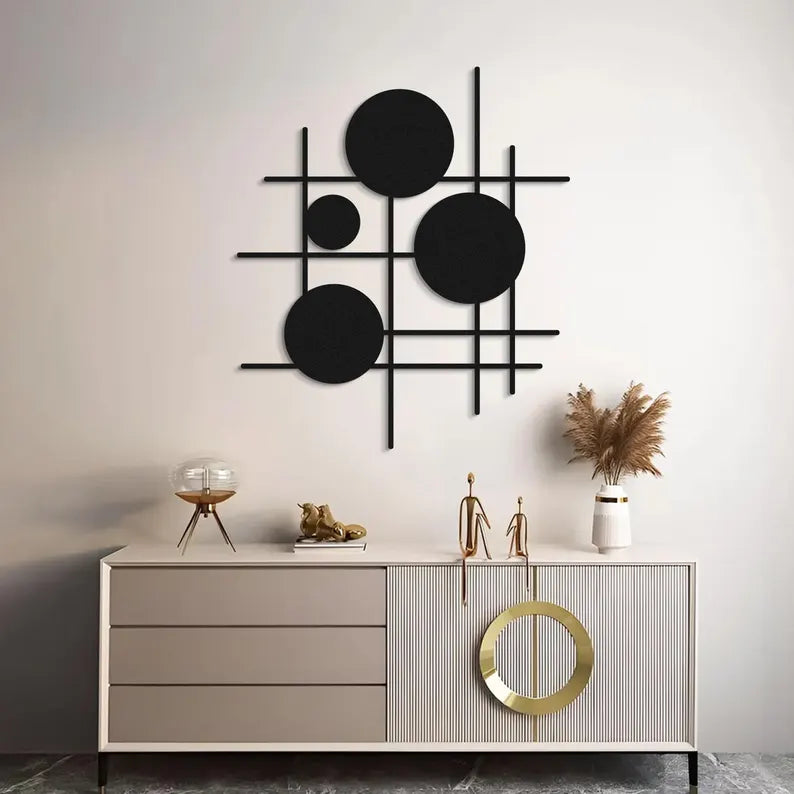 Anasay Geometric Metal Wall Art – Modern Abstract Minimalist Sculpture for Living Room