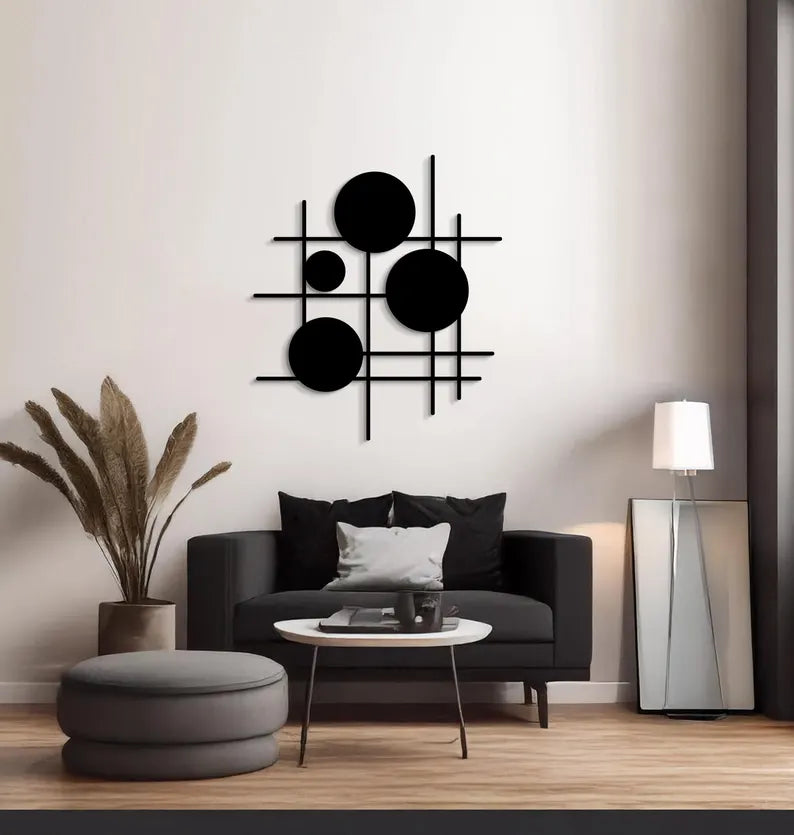 Anasay Geometric Metal Wall Art – Modern Abstract Minimalist Sculpture for Living Room