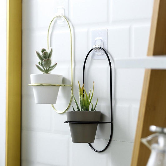 Anasay Hanging Wall Planterwith Metal,Geometric Plant Hanger,