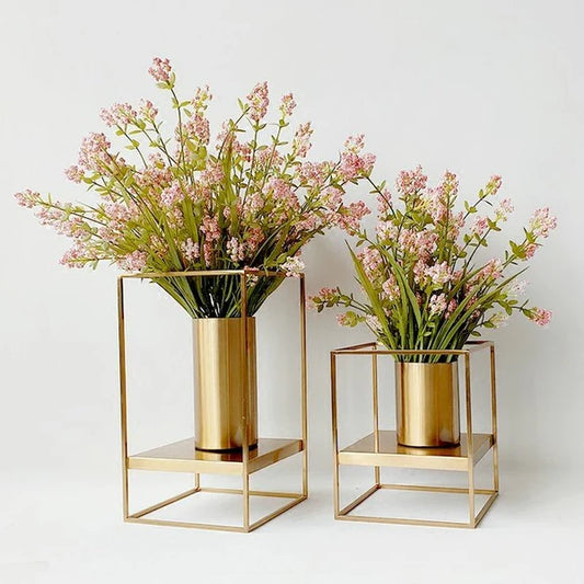 Anasay Enchanting Gold Metal Vases