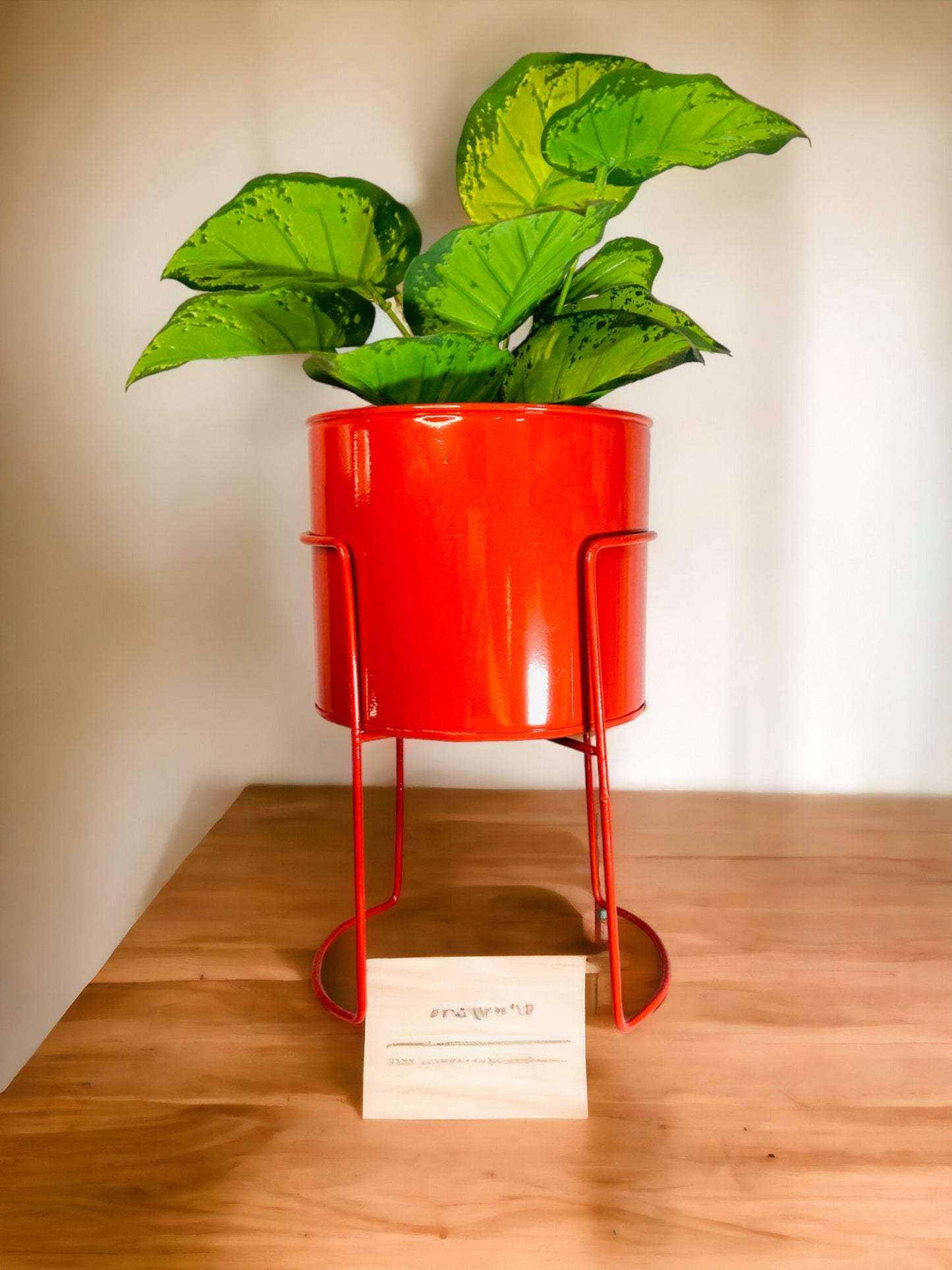 Modern Metal Flower Stands Planter Stand with Planter Red Color