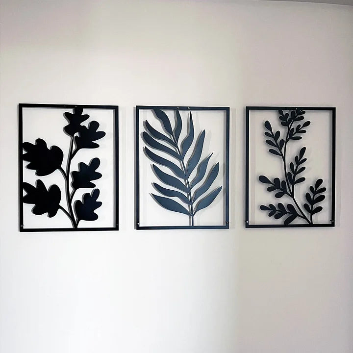 Anasay Metal Leaves Wall Art (Set of 3)