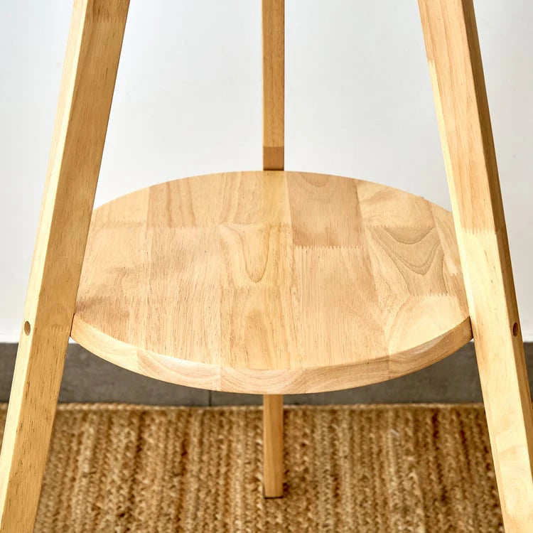 Wooden Floor Lamp with Storage Shelf