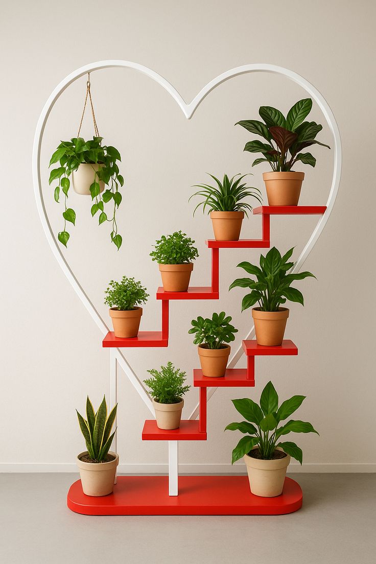 Modern Metal Heart Flower Stands