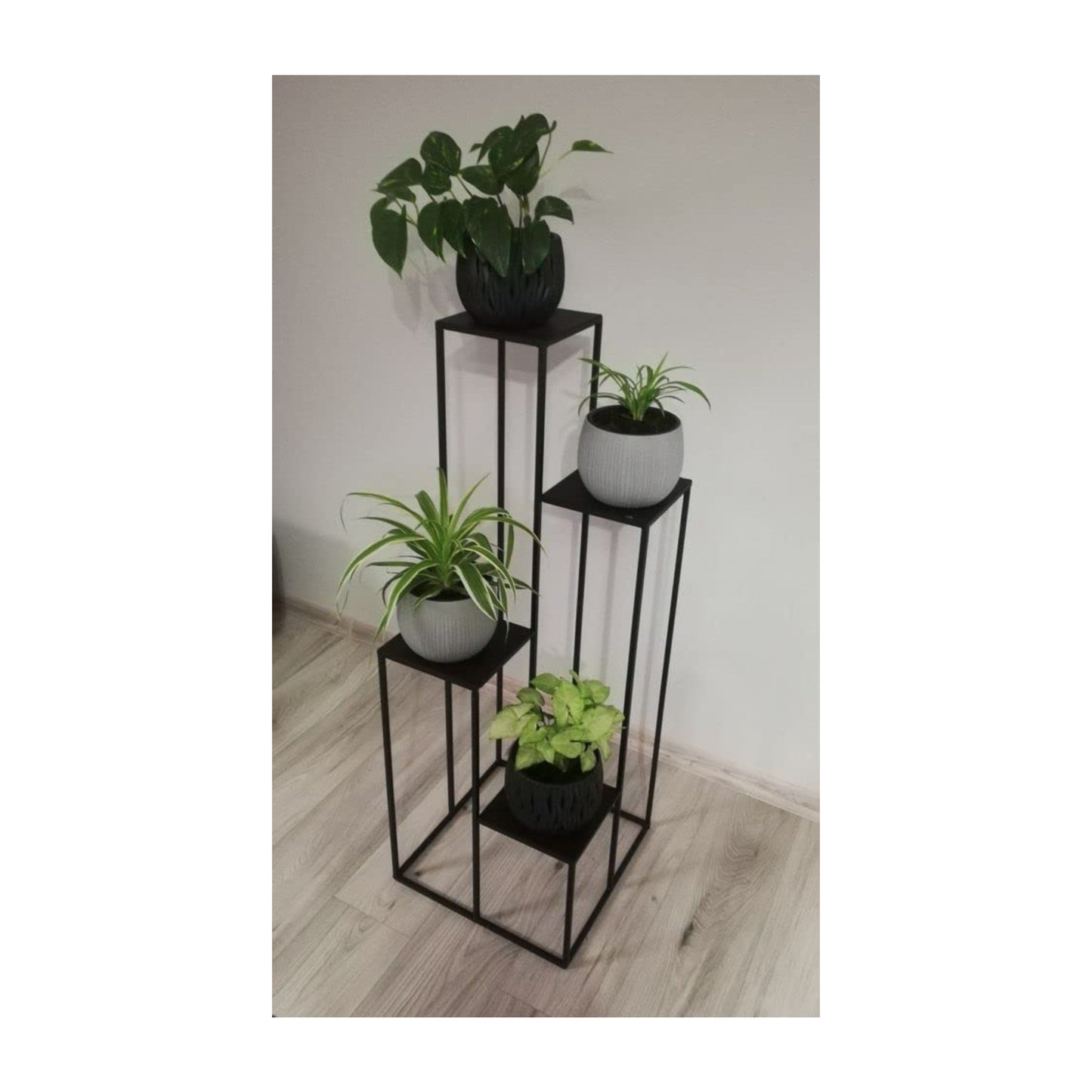 Anasay 4-Tier Pot Stand for Multiple Plants and Pots Stand, Indoor Shelf Holder Rack, Gardening Stand,Indoor Outdoor (Black Powder-coated) Pot Stand