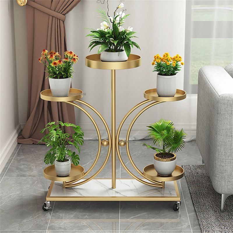 Modern Metal Moon Flower Stands