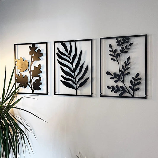 Anasay Metal Leaves Wall Art (Set of 3)