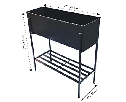 Anasay Rise Plants Garden Bed Planter Metal Plant Box with Legs Standing Garden Stand