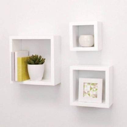Anasay Wooden Wall Shelf Set of 3 White