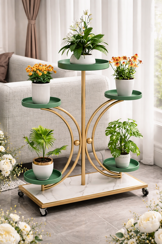 Modern Metal Moon Flower Stands