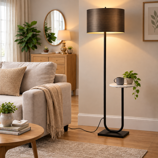 Luxury Floor Lamp with Side Table
