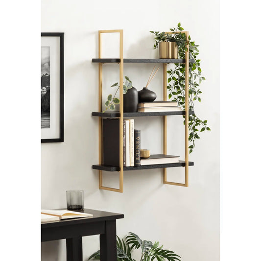 QC Anasay Solid Wood Tiered Shelf