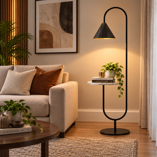 Classic Floor Lamp for Living Room Home Decoration Brown
