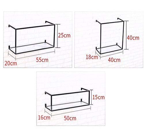 QC Anasay Industrial Wall-Mounted Floating Shelf Set of 3