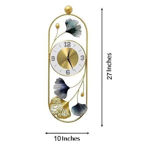 Golden Leaf Luxe Wall Clock