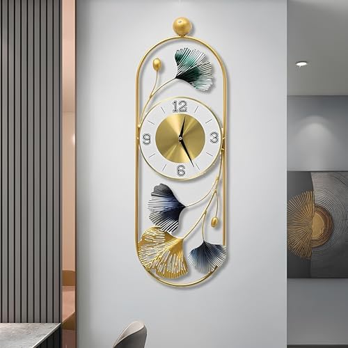Golden Leaf Luxe Wall Clock
